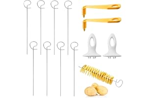 pilyero 12 Pezzi Taglia Patate A Spirale, Taglierina per Patate A Spirale, Usato per Fare Le Crostate di Patate a Spirale