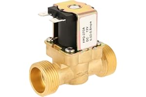 Aramox 12V Solenoid Valve Normally Closed,G3/4 Normal Closed Brass Electric Solenoid Valve Suitable for Use with Pipelines in Water Applications