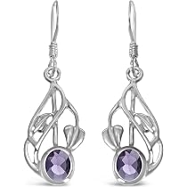 Orecchini A Cerchio Con Nodo Celtico E Pietre Di Luna: Gioielli In Argento Sterling 925 Per Donna, Ipoallergenici Con Cristalli Viola E Ametista - Regalo Significativo!