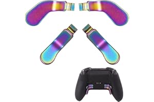 MINGXIONG 4 PCS Elite Controller Paddles for Xbox One Elite Controller Series 2 Model 1797/1698,Stainless Steel Replacement Parts for Xbox Elite Controller Series 2 Core(Rainbow)