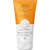 INCIA 100% Natural Face Sunscreen High Protection SPF50 UVA UVB 50 ml with Anti-Stain Mineral Filter