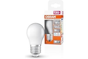 OSRAM Lampa LED LED Classic P40 do gniazda E27, Kształt Drop, Matt Look, 470 lumenów, biały światło dzienne (6500k), zamiennik konwencjonalnych żarówek 40W, nie do przyciemnienia, 1-pakowy