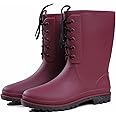 GURGER Ladies Wellington Boots High Wellies Rain Boots Waterproof Rubber Boots