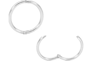 365 SLEEPERS 925 Solid Sterling Silver Australian Made 8mm - 14mm Hinged Sleeper Earrings Nose Lip Septum Tragus Hoop Segment Ring Nickel Free Hypoallergenic