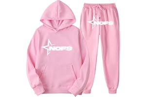 XUEQINGDE NOFS Jogginganzug Streetwear Tracksuit für Herren NOFS Tracksuit Buchstaben Druck Lose Hoodies und Jogginghosen Y2K Hip Hop Streetwear Unisex Pullover Oberteile und Sporthosen Anzug
