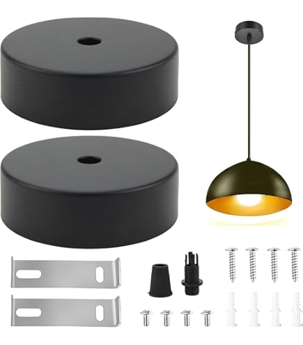 Rosone Copri Fili Metallico Bronzo Per Lampadari A Soffitto - Decorazione E Protezione Cavi - Foto 7