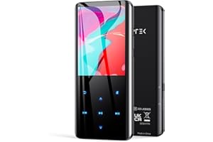 AGPTEK Lettore MP3 Bluetooth 5.0 Lettore Musicale 32GB con Schermo Curvo 2,4"MP3 Running Sport con Altoparlante HiFi Audio Senza Perdita con Radio FM,Registratore Vocale,Supporta Fino a 128 GB (Nero)