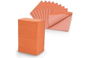 SWAVGO - Patientenservietten 500 Stück 33x45 cm 2-lagig - Dentalservietten, Arbeitsplatzabdeckungen für Krankenhäuser, Praxen, Tattoo Studios uvm. (125 Stück, Orange)