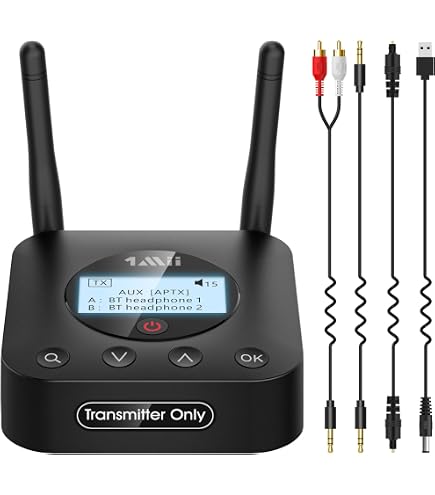 Émetteur Récepteur Bluetooth 5.3 1Mii B03 - AptX HD Low Latency Pour TV/PC (Optique/RCA/AUX)