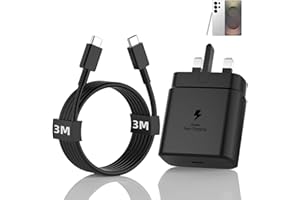 QUANLEX 25W Samsung Charger, Super Fast Charger with 10ft Cable for Galaxy Tab A11/A11 Plus/A9/A9 Plus/A8/A7, Tab S10 Lite/S9/S8/S7 FE/S6 Lite, Tab Active4 Pro/Active5 25W USBC UK Power Adapter