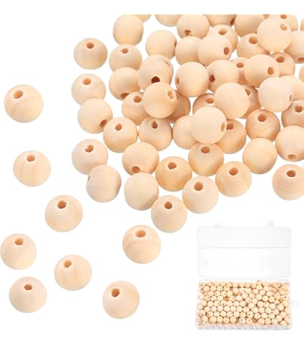 Perles En Bois Naturel 12 Mm, Fournitures Pour Macramé - 35 Pièces -B3128 - France