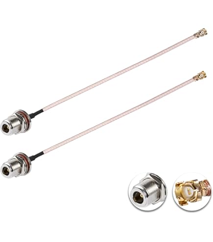 Vecys Lot De 2 Câbles Coaxiaux U.FL IPEX Vers SMA Femelle étanche M16 à Faible Perte 50 Cm IPX IPEX Vers SMA Femelle 1,13 Mm Pour Routeurs Sans Fil Mini PCIE Cartes