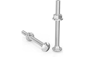 Wavanta M6 Coach Bolts, M6 x 80mm Carriage Bolts with Flange Hexagon Nuts, Zinc Plated, Carbon Steel, Coach Screws, Pack of 20