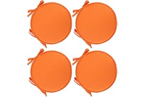 PIPOEI Cuscini per Sedia Set di 2/4/6 Cuscini per Sedia Rotonda con Lacci, Cuscini per Sedia Rotonda Diametro 30 cm, Cuscino in Poliestere per Sedia da bistrot A-11,30cm-4pcs