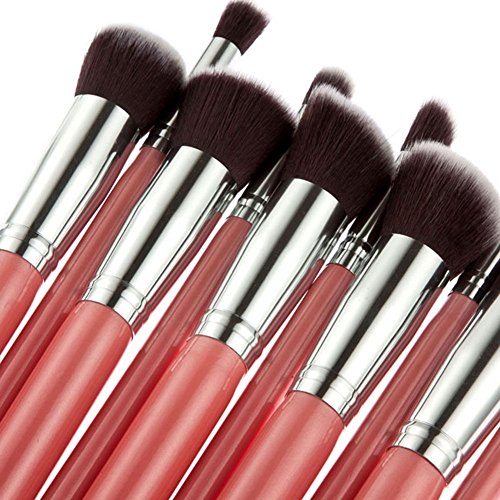 FANGXIN 10 PCS Make Up Pinsel Set Foundation Kosmetikpinsel Lidschattenpinsel Rosa - 2
