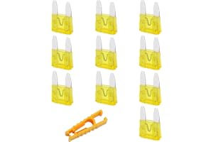 JatilEr 10 Pièces Fusible Voiture, Fusibles pour Auto Mini 20A, Voiture Fusible avec 1 Extracteur de Fusibles pour Voiture/Camping-Car/Camion/Moto/Bateau