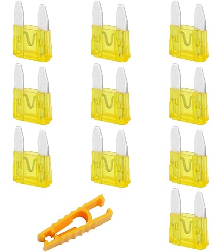 Lot De 10 Fusibles Auto 20A Petits Plots 11.9 Mm - Couleur Jaune - Pour Véhicules Voitures - Protection électrique