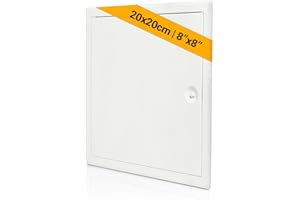 Proxinova Trappe de Visite Métallique 200x200 mm, Trappe Laquée Blanche Résistant pour Extérieur, Trappe pour Comble, Plafond, Baignoire, boîtes à fusibles, Dissimule les fils et les tuyaux