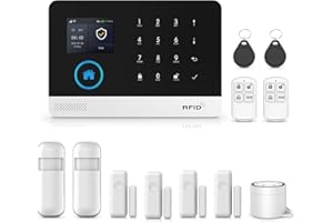XNH 4G+WiFi Allarme Casa Senza Fili, 12 Pezzi Sistema di Allarme Casa, Antifurto Casa Wireless con Sensore per Porte e Finestre,Rilevatore di Movimento,Sirena,Telecomando, Compatibile con Alexa