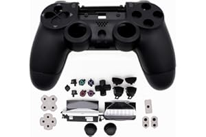 HUAYUWA Custodia in plastica per controller di gioco (nero) con pulsanti di ricambio per PlayStation 4 Pro 5.0 JDS-050 JDS-055 JDM-050 JDM-055 (versione V2)