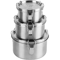 Goshyda Edelstahl Lunchbox – Rund, Isoliert, Auslaufsicher, Mit Thermotasche (Edelstahl 304)