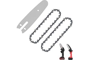 PZJFH Catena Motosega Da 2 Pezzi, Catena Da 4 Pollici Con 1 Piastra Guida, Catena Per Motosega In Titanio Con 28 Maglie Motore, Adatta Per La Lavorazione Del Legno, Giardinaggio