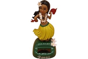 Bavokon Bailarina Hawaiana coche moviéndose,Swinging Muñeca Baile Hawaii Figura Solar Swinging Bobble Alimentado para Coche Bailarina Hawaiana Hogar Decoración Interior Coche