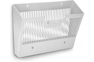 CEP Corbeille murale Trieur Porte documents et Courrier A4 et 24x32 cm Rangement Dossiers Organiseur de bureau Grande Capacité Gris