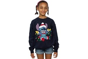 ABSOLUTE CULT Disney Girls Lilo and Stitch Christmas Lights Sweatshirt
