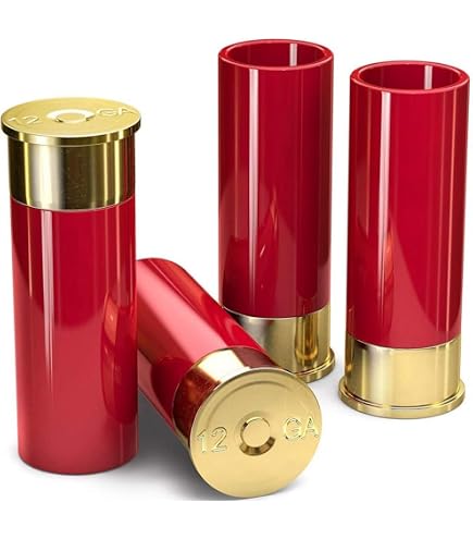 Pumpgun Patronen Schnapsgläser Im 4er Set – 12-Gauge-Shotgläser, 40 Ml, Aus Kunststoff