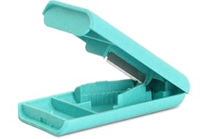 ACOORUITENG Tragbarer Tablettenteiler Tablettenspalter mit Aufbewahrungsfach Tablettenschneider mit Scharfen Klingen Pillenteiler Tablettenteiler Pillenteiler Pill Cutter für Reise and Täglichen Gebrauch