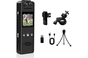 Pudet Luo Bodycam 1080P Small Camera without WiFi Action Cam with Motion Detection Night Vision 180° Rotating Lens Body Camera and for Motorcycle, Bike, Sports, Indoor Outdoor Surveillance