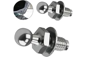 BIGCHEER 2 Pièces Boulon à Rotule en Acier Inoxydable pour Vérins à Gaz, Goupilles à Bille Renforcées, Diamètre de Tête Sphérique de 10 mm, Filetage M8, Compatible avec Hayons et Capots de Voitures et Bateaux