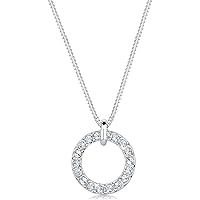 Collier Longueur Réglable Sofia Milani - Collier Pour Femme En Argent 925 - Avec Pierre De Zircon - Avec Pendentif En Forme De Cercle - N0668 Collier Argent 925
