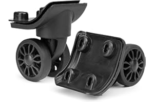 GUGULUZA 1 par de ruedas de repuesto para maletas rígidas y maletas de viaje, color negro (ruedas GU149 con doble rueda)