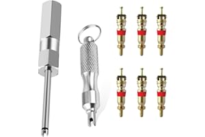 DEFIYEAR Valve Core Removal Tool Set - 8 PCS Tyre Valve Removal Tool, Tyre Valve Stem Puller Stainless Steel, Durable Car Tyre Valve for Car Truck Bicycle, Easy Tire Repair and Installation Tool