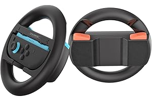 AtEaze 2er Pack Lenkrad für Switch 2 Joy-Cons – Racing Wheel Grip Controller Zubehör für Mario Kart und andere Rennspiele
