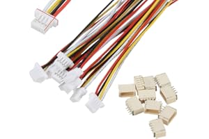 VUNIVERSUM Mr. -Stecker Modellbau® Lot de 2 mini connecteurs JST 4 broches 1.0 SH 1,0 mm avec câble 28AWG de 15 cm + prise JST-SH