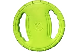 Irishom Disque Volant pour Chien, EVA de Haute Qualité, avec Poignées Doubles, Jouets pour Chiens, Activité Extérieur, Antidérapante, Vert