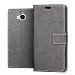 Produktbild Huawei Y6 2017 Hülle, Huawei Y5 2017 Hülle, RIFFUE® Retro Style Vintage PU Leder + TPU Innenflip Holster Cover für HUAWEI Y5 2017/ Y6 2017 (5.0 Zoll) mit Kickstand und Card Slots - Gery