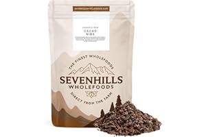 Sevenhills Wholefoods Organic Cacao Nibs, Raw, Peruvian 500g | High in Manganese and Magnesium | UK Lab tested | Pure & Natural