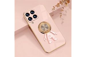 ATISIJIE para Huawei P40 Lite Astronaute Funda,con Anillo de 360 Grados Soporte rotectora antigolpes Carcasa Funda para Huawei P40 Lite-Rosa