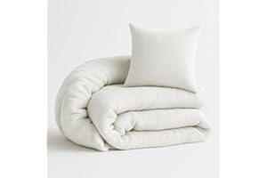 ‎ALAVYA HOME ALAVYA HOME® Kinderbettwäsche 135x200 2 teilig | ÖkoTex Zertifiziert & für Allergiker geeignet | Musselin Bettwäsche Kinder Set mit je 1 Bettbezügen 200 x 135 & 1 Kissenbezügen 80x80 | Weiß