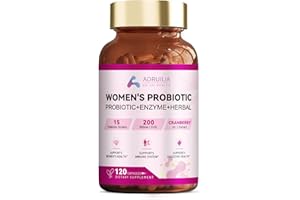 AORUILIA 26-in-1 Probiotics for Women with 200 Billion CFUs 15 Strains, Digestive Enzymes & Cranberry Extract, Natural Prebiotics Vaginal Probiotics for Gut Health, Urinary, Immune, Digestion - 120 Vegan Caps