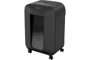 Fellowes Destructeur de Documents LX85, destructeur de Papier avec agrafes, Trombones et Carte de crédit, Coupe croisée, Corbeille 19L, Capacité : 12 Feuilles, idéal pour Le télétravail, Noir, 4400801