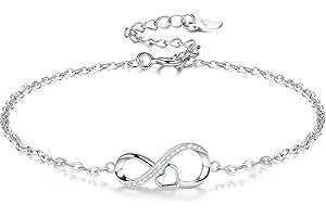 Viwind silver bracelet for women 925 Sterling Silver Infinity Heart Bracelet Friendship Bracelet with Jewellery Gifts Box for Her Women Wife Mum Christmas Gift Anniversary Birthday