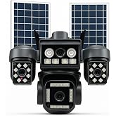 4 Lensli Aov 4K G&uuml;neş Enerjili G&uuml;venlik Kamerası,Sım Kart ve E-Sım Destekleyip &Ccedil;alışan, 4g Bağlantılı, Dahili Bataryalı, 16W 