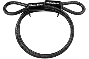 Master Lock, Steel Looped Ends, Long, 85DPF, Black, 4 ft. Cable
