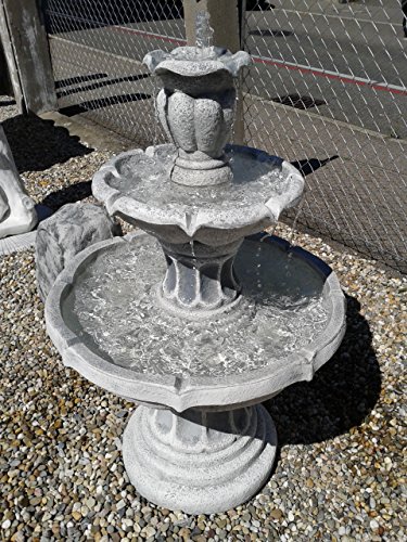 Springbrunnen Brunnen Etagenbrunnen Steinbrunnen komplett mit Wasserpumpe aus Steinguss, frostfest - 3