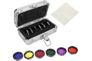 QITERR 6 pcs 1.25 Pouces Coloré Télescope Filtre Kit avec Boîte De Rangement pour Télescopes Oculaires Accessoires Télescope Astronomique Filtre Couleur Filtre Nébuleuse Lune Filtre Filtre